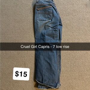 Cruel Girl Blue Ankle Cropped Jeans
